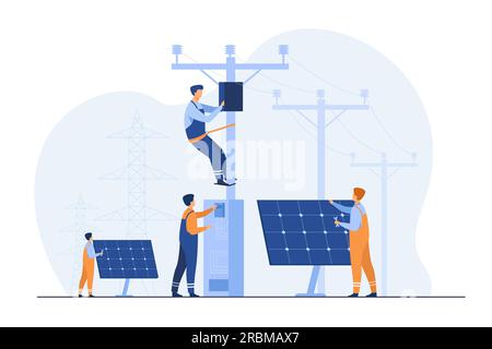 Wartung von Solarkraftwerken Stock Vektor