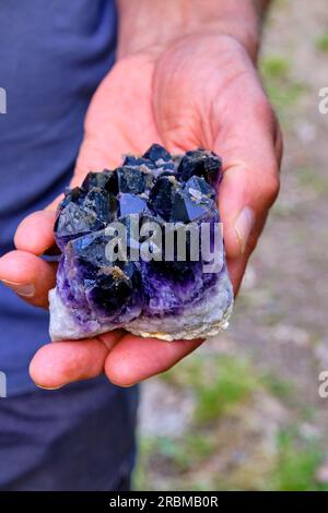 Frankreich, Puy-de-Dôme (63), Le Vernet-Chaméane, Bergwerk Amethyst Stockfoto