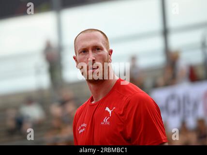 Kassel, Deutschland. 09. Juli 2023. Christoph HARTING (LG North Berlin) Männer-Diskuswurf-Finale bei der deutschen Leichtathletikmeisterschaft 2023 09.07.2023 ab 08,07. - 09.07.2023 in Kassel/Deutschland. Kredit: dpa/Alamy Live News Stockfoto