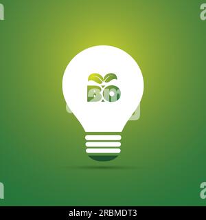 Bio Energy Concept Design – Glühbirnensymbol Stock Vektor