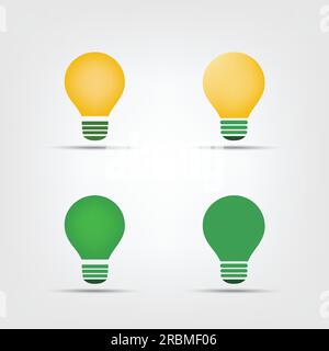 Satz verschiedener Glühbirnensymbole Stock Vektor