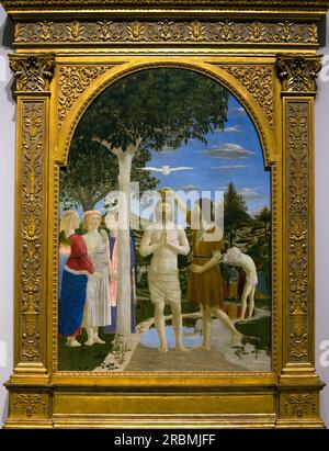 Taufe Christi, Piero della Francesca, 1450er Jahre, Stockfoto
