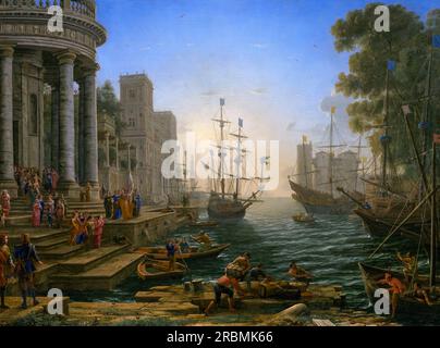 Seehafen mit Einschiffung der Heiligen Ursula, Claude Lorrain, 1641, Stockfoto