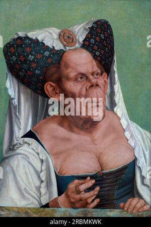 Eine groteske alte Frau, eine alte Frau, die hässliche Herzogin, Quentin Matsys um 1513, Stockfoto