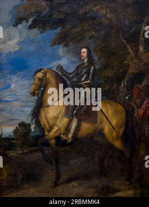 Reitsportrait von Charles I., Anthony van Dyck, ca. 1637, Stockfoto