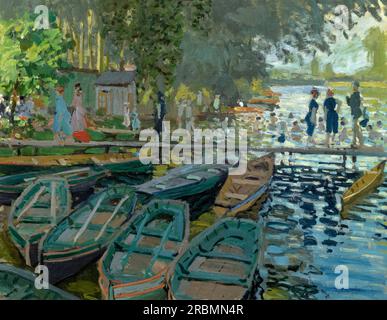 Badegäste in La Grenouillere, Claude Monet, 1869, Stockfoto