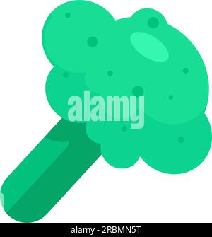 Grüner Brokkoli, frisches Gemüse. Pflanzliche Speisen von Veganern bis hin zu vegetarischen Gerichten. Herbsternte in der Landwirtschaft. Gesunde und gesunde Lebensmittel. Einfach farbig Stock Vektor