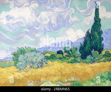 Ein Wheatfield, mit Zypsen, Vincent van Gogh, Stockfoto