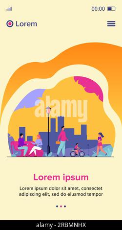 Leute, die sich im Park im Sommer entspannen, Flachvektordarstellung Stock Vektor