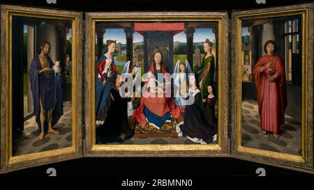 Donne Triptych, Hans Memling, ca. 1478, Stockfoto