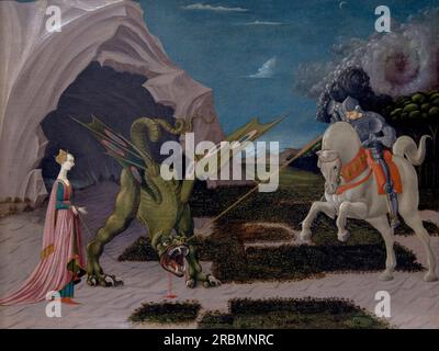 Der heilige Georg und der Drache, Paul Uccello, ca. 1397-1475, Stockfoto