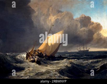 Holländische Boote in einem Sturm, Bridgewater Meer Stück, JMW Turner, 1801, Stockfoto