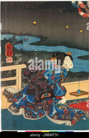 Der sechste Monat (links) 1849 von Utagawa Kuniyoshi Stockfoto