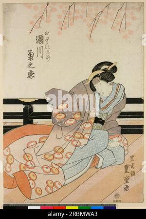 Der Kabuki-Schauspieler Segawa Kikunojo V. AS Okuni Gozen 1825 von Utagawa Toyokuni II Stockfoto