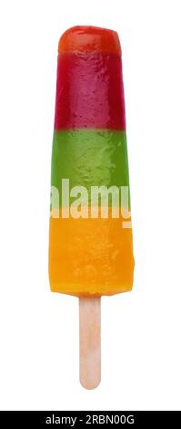 Köstliches Eis, isoliert auf Weiß, Blick von oben. Obst-Eis-Eis-Eis Stockfoto