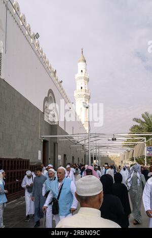 Medinah, Saudi-Arabien - 22. Dezember 2022: Quba-Moschee. Die erste Moschee im Islam. Es wurde 622 Vom Propheten Muhammad (Friede sei mit ihm) gegründet Stockfoto