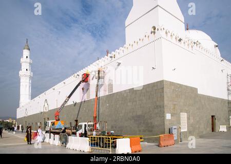 Medinah, Saudi-Arabien - 22. Dezember 2022: Quba-Moschee. Die erste Moschee im Islam. Es wurde 622 Vom Propheten Muhammad (Friede sei mit ihm) gegründet Stockfoto