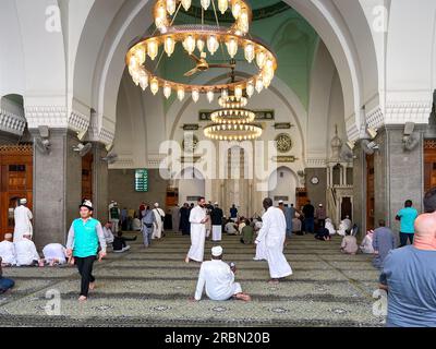 Medinah, Saudi-Arabien - 22. Dezember 2022: Quba-Moschee. Die erste Moschee im Islam. Es wurde vom Propheten Muhammad gegründet Stockfoto