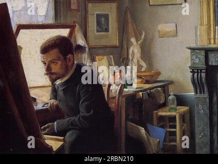 Felix Jasinski in seinem Druckstudio 1887 von Felix Vallotton Stockfoto