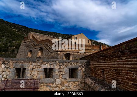 Fort Liberia, eine militärische Anlage, die von Sébastien Le Prestre de Vauban entworfen und zwischen 1681-1683 in Villefranche-de-Conflent, Pyrenees Ori, erbaut wurde Stockfoto