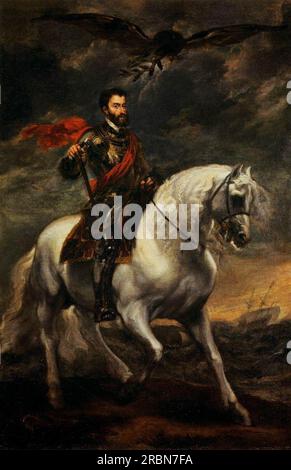 Kaiser Charles V. auf Pferd 1620 von Anthony van Dyck Stockfoto