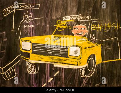 Jean-Michel Basquiat: Taxi, 45./Broadway, 1985, Warhol und Basquiat Ausstellung, die die Zusammenarbeit zwischen den beiden Künstlern Louis Vuitton Fou untersucht Stockfoto
