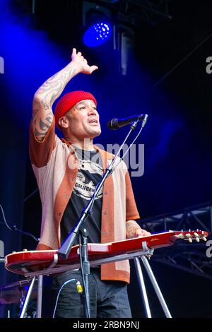 Enghien, Belgien, 8. Juli 2023. Ben Harper und die unschuldigen Kriminellen Konzert auf dem LaSemo Festival in Enghien Stockfoto