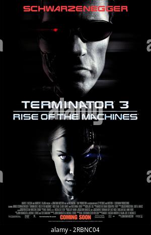 Terminator 3 Aufstieg der Maschinen Arnold Schwarzenegger Poster Stockfoto