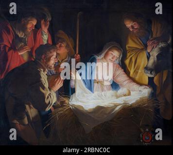 Verehrung der Hirten 1622 von Gerard van Honthorst Stockfoto