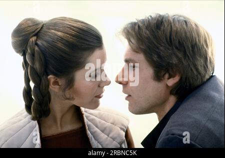 Star Wars Episode V das Empire schlägt Carrie Fisher und Harrison Ford zurück Stockfoto