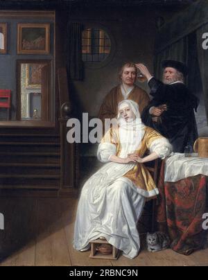 Die anämische Lady 1670 von Samuel Dirksz van Hoogstraten Stockfoto