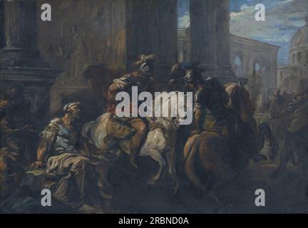 Belisarius bettelnd an den Toren von Rom von Charles-Andre van Loo (Carle van Loo) Stockfoto