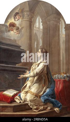 Saint Clotilde im Gebet am Fuß des Grabes von Saint Martin 1753 von Charles-Andre van Loo (Carle van Loo) Stockfoto