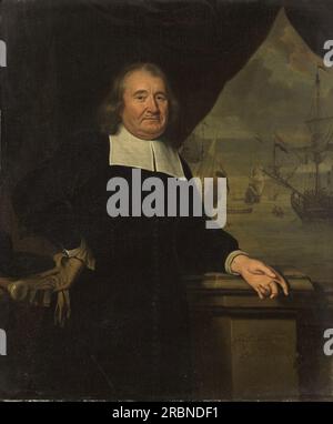 Portret Van Een Kapitein von Een Reder 1678 von Michiel van Musscher Stockfoto