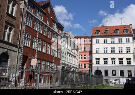 Charakteristische alte Gebäude der Stadt Kopenhagen Stockfoto