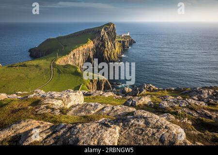 Neist Point Lighthouse, Isle of Skye, Highlands, Schottland, Großbritannien Stockfoto