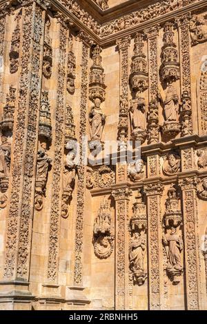 Details der Plateresque-Fassade des Klosters San Esteban - Salamanca, Spanien Stockfoto