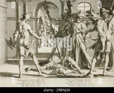 Enthauptung des römischen Richters Papinian 1607 durch Willem van Swanenburg Stockfoto