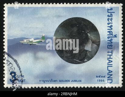 RUSSLAND KALININGRAD, 2. JUNI 2016: Stempel gedruckt von Thailand, zeigt Flugzeug, 1996 Stockfoto