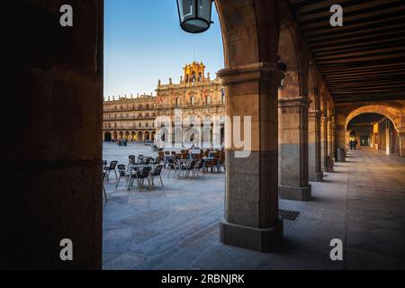 Plaza Mayor Square Arcade - Salamanca, Spanien Stockfoto