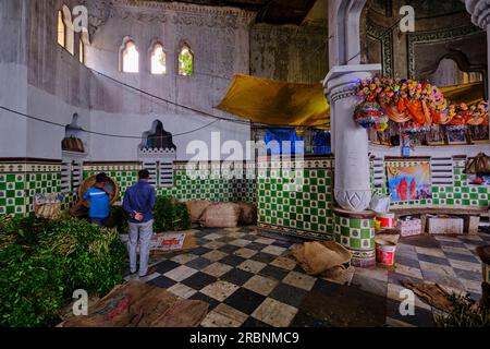 Inde, Bengale Occidental, Kalkutta (Kalkutta), le marche aux Fleurs de Mullik Ghat // Indien, Westbengalen, Kalkutta, Blumenmarkt Mullick Ghat Stockfoto