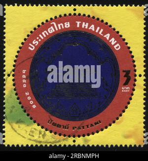 RUSSLAND KALININGRAD, 2. JUNI 2016: Stempel gedruckt von Thailand, zeigt Siegel der Stadt Pattani, 2008 Stockfoto