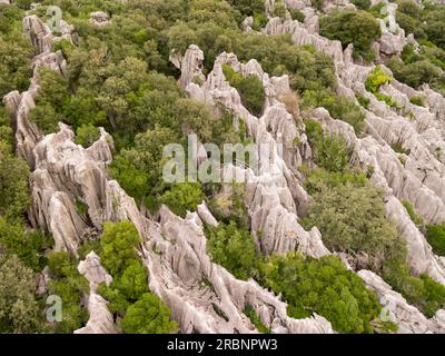 Lapiaz de Lluc, escorca, Mallorca, Balearen, Spanien, Europa. Stockfoto