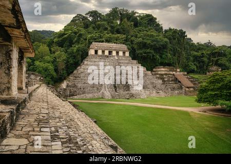 Tempel der Inschriften (Templo de las Inscripciones), archäologische Zone von Palenque, Maya Metropolis, Chiapas, Mexiko, Nordamerika, Lateinisches Amer Stockfoto