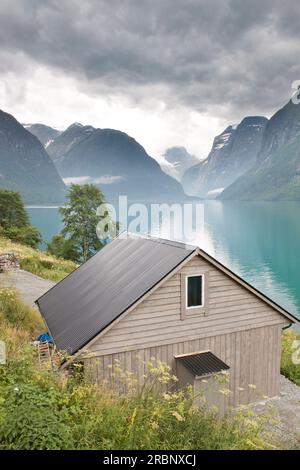 Kjenndal-Gletscher und Umgebung, Norwegen Stockfoto