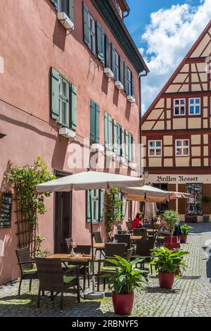 Traditionelles Gasthaus in der Altstadt von Dinkelsbühl, Mittelfrankreich, Bayern, Deutschland Stockfoto