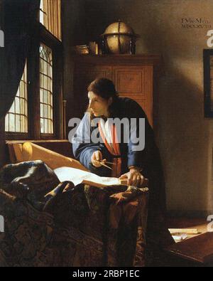 Der Geographer 1669 von Johannes Vermeer Stockfoto