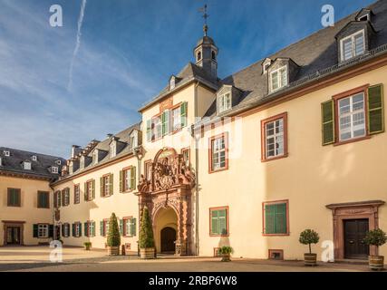 Eingangsportal im Innenhof von Schloss Bad Homburg, Taunus, Hessen, Deutschland Stockfoto