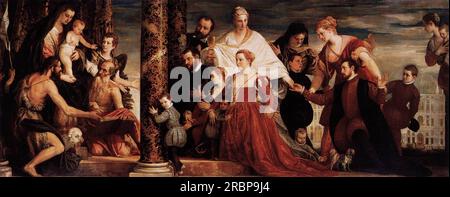 Die Verehrung der Jungfrau durch die Kokainfamilie 1571 von Paolo Veronese Stockfoto