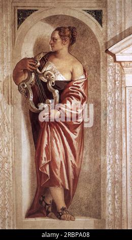 Muse mit Lyre 1561 von Paolo Veronese Stockfoto